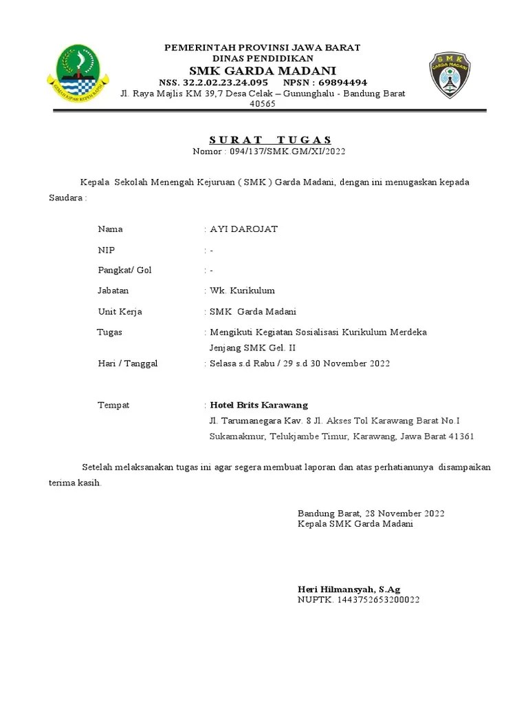 SPPD Dan Surat Tugas Ayi | PDF