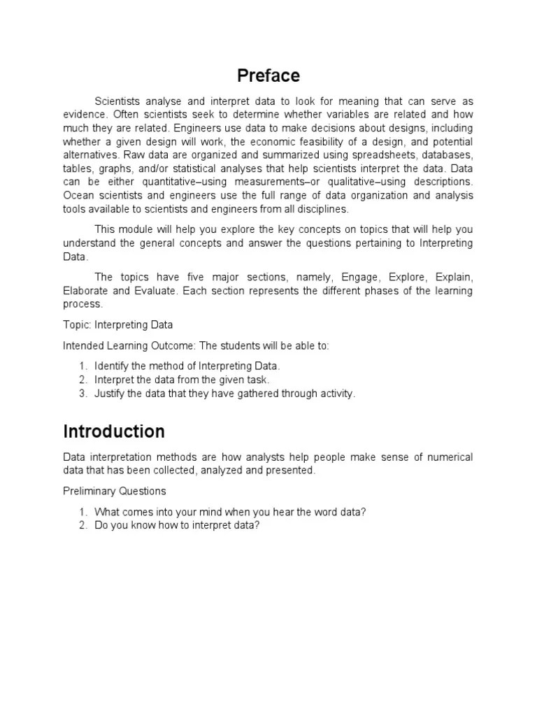 Activity 3 Interpreting Data | PDF | Data Analysis | Statistics