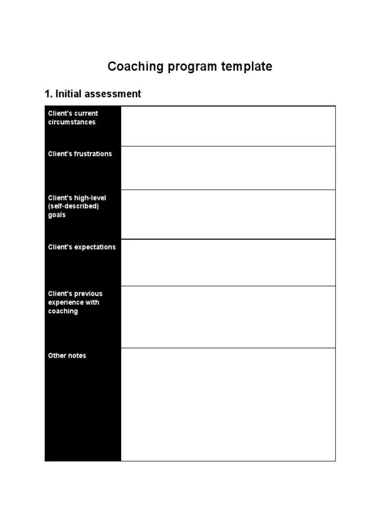 Free Coaching Program Template | PDF
