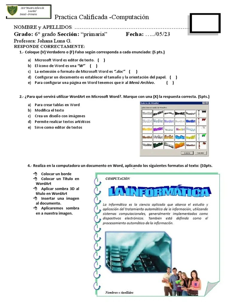 Practica De Computacion | PDF | Informática