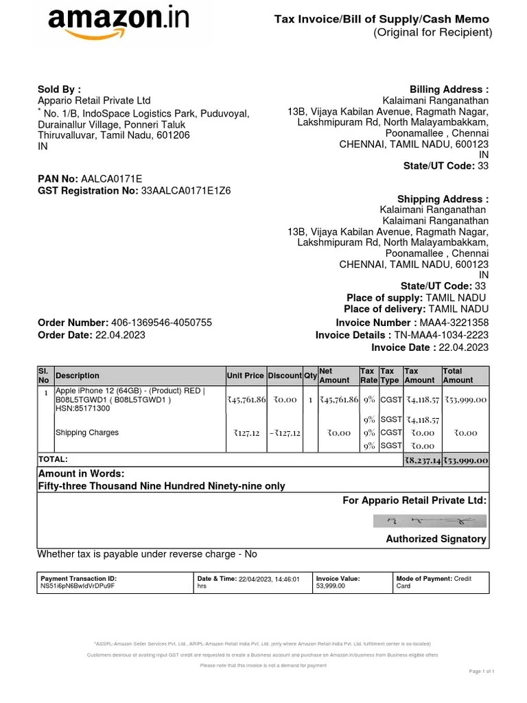 Iphone Invoice | PDF | Invoice | Payments