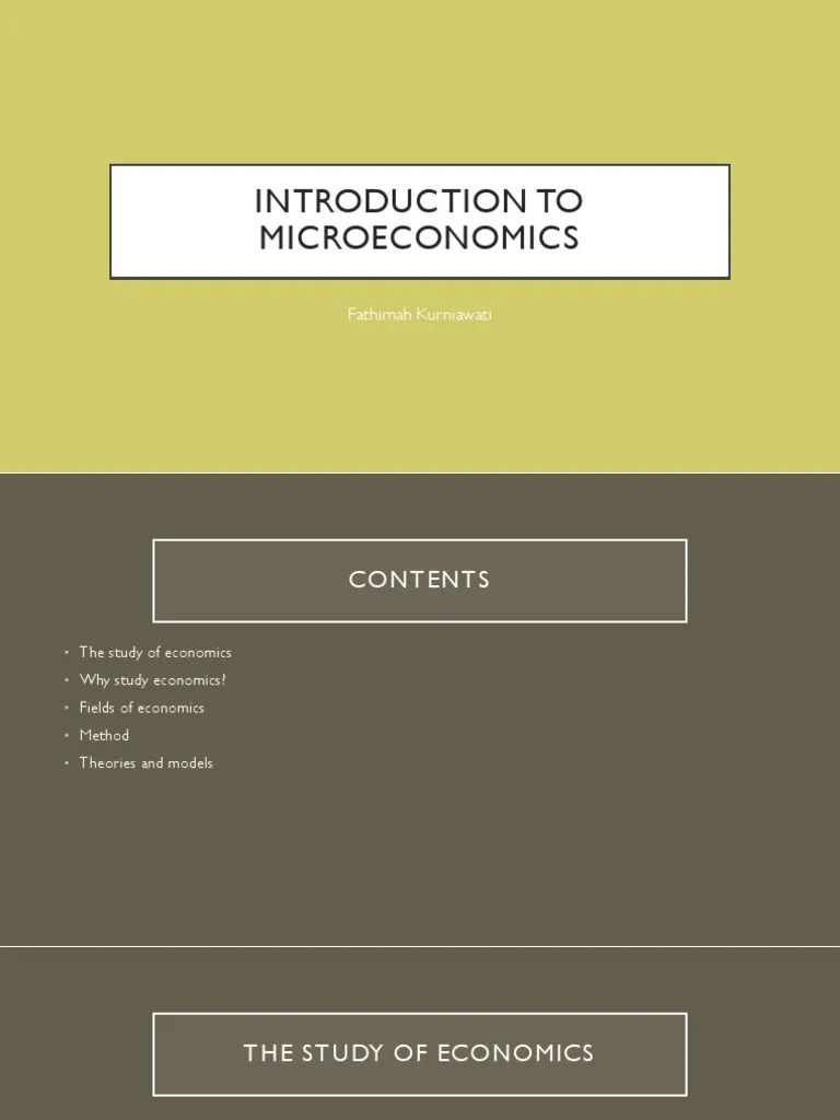 1 Introduction To Microeconomics | PDF