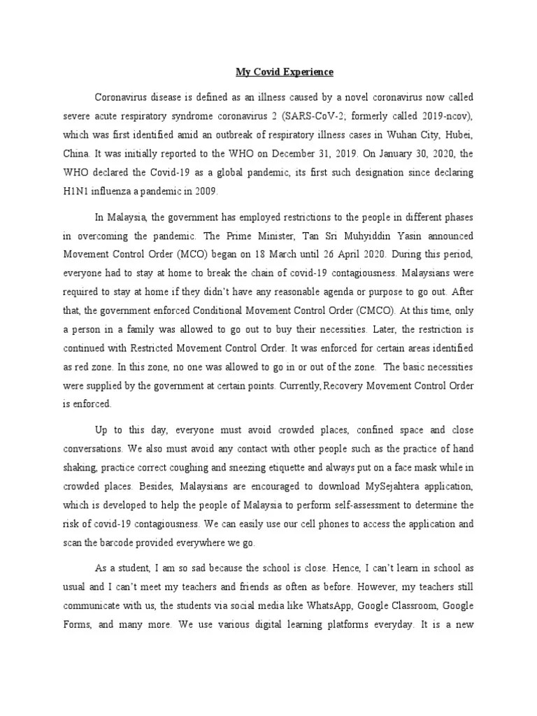 Essay On Covid - 19 | PDF | Viral Respiratory Tract Infections | Epidemics