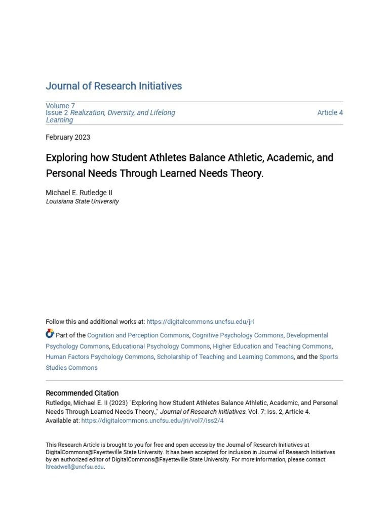 Exploring How Student Athletes Balance Athletic Academic And Personal ...