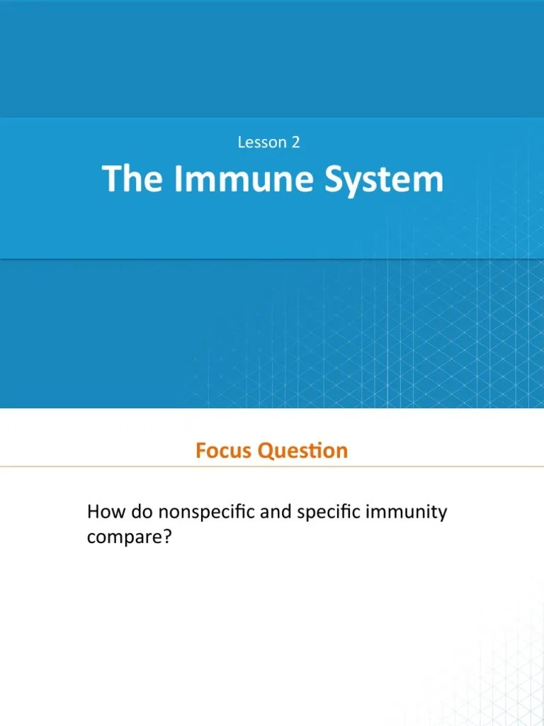 Lesson 2 The Immune System | PDF | Immune System | Adaptive Immune System