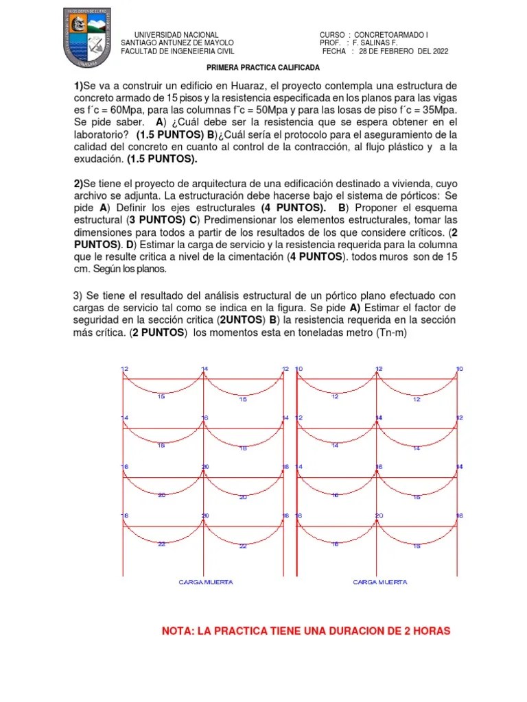 Practica Calificada #1 2021-Ii | PDF