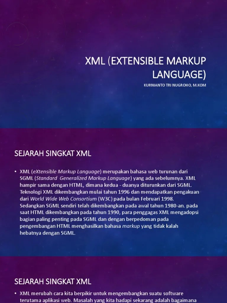 XML (Extensible Markup Language) PDF | PDF