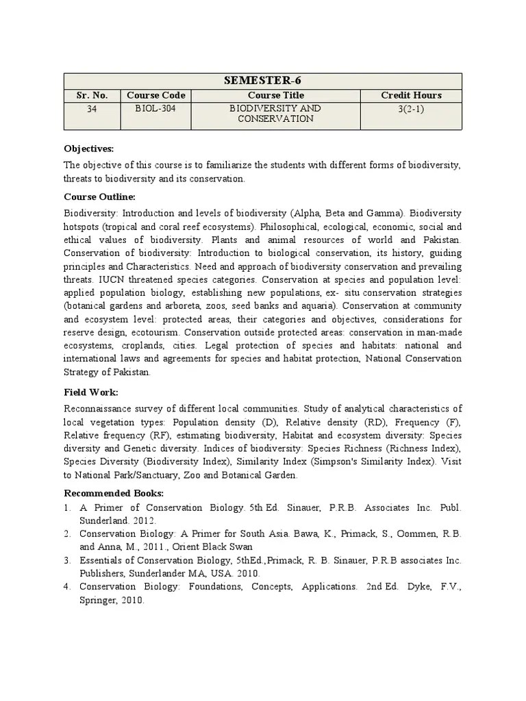 Biodiversity And Conservation | PDF | Biodiversity | Conservation Biology