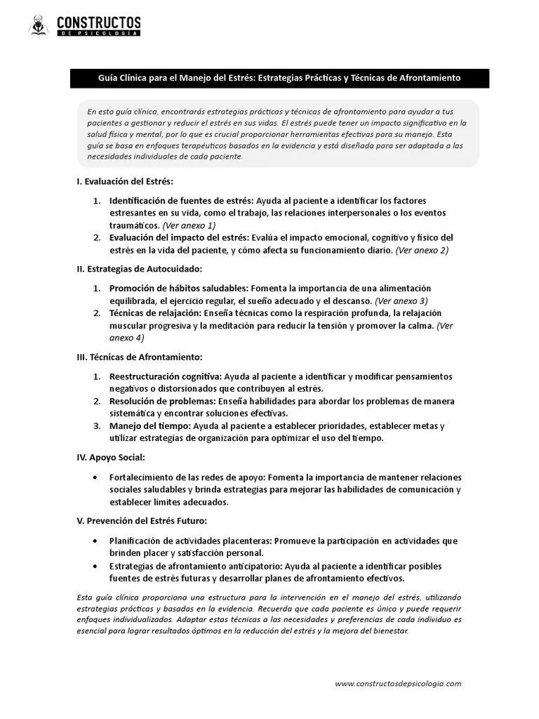 Guía Clínica Para El Manejo Del Estrés | PDF