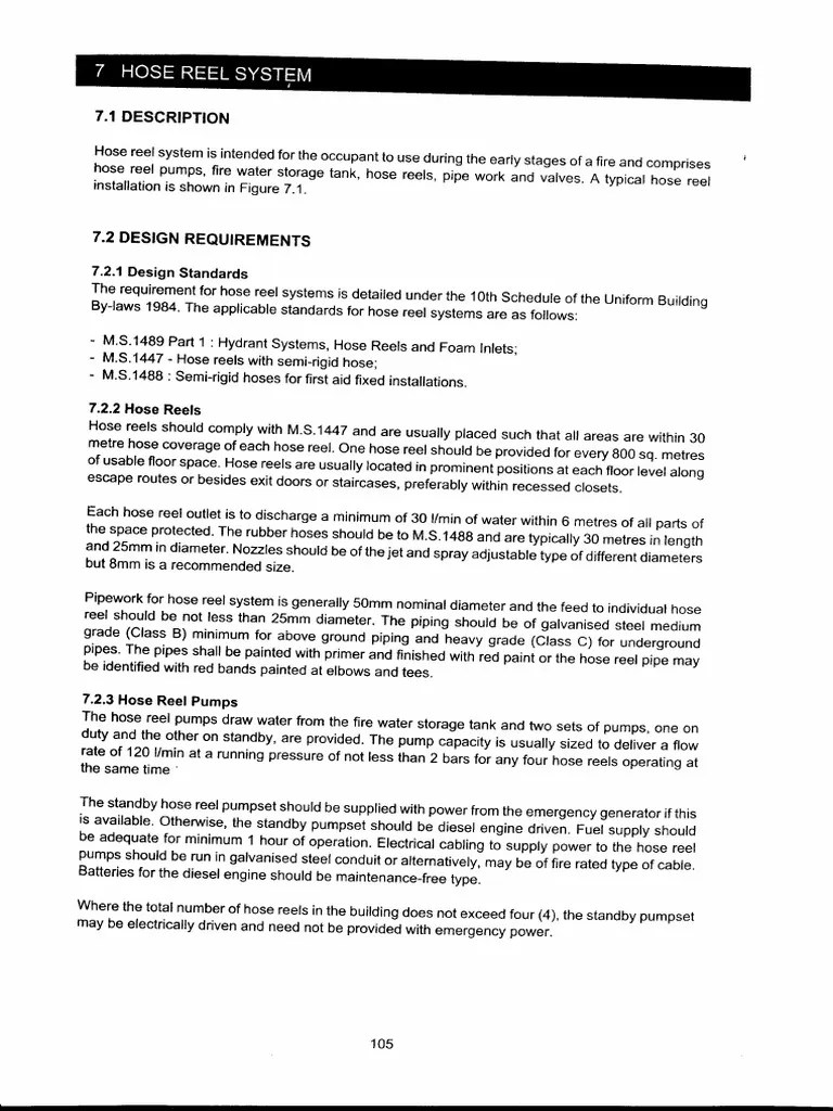 Guide To Fire Protection In Malaysia (2006) - 7. Hose Reel System PDF ...