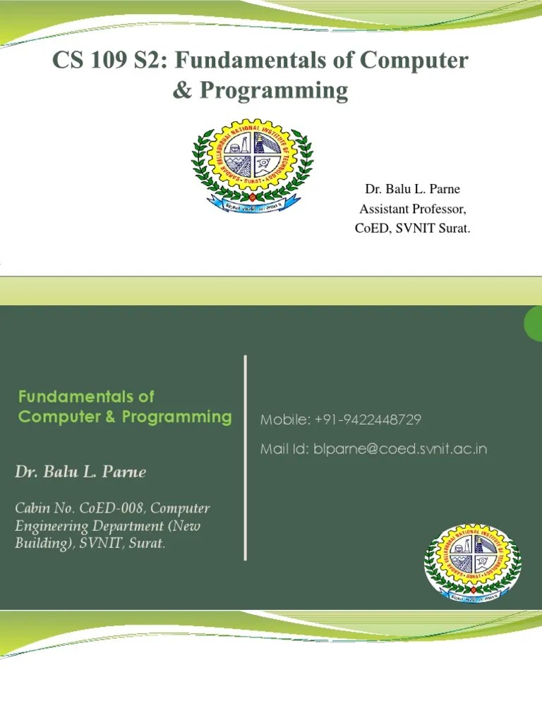 1.fundamentals Of Computer & Programming PDF | Download Free PDF ...