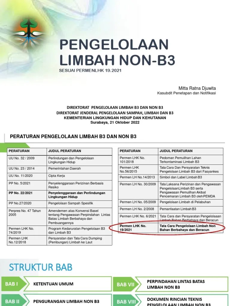 Pengelolaan Limbah Non B3 (PermenLHK No 19 Tahun 2021) PDF | PDF