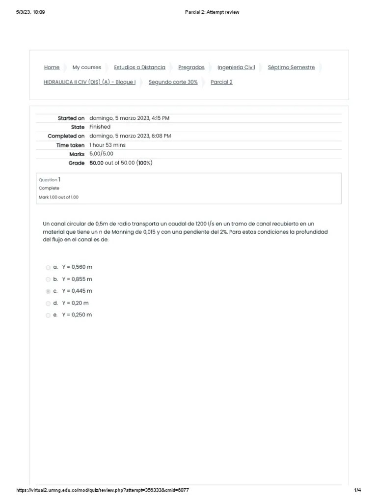 Parcial 2 - Attempt Review | PDF