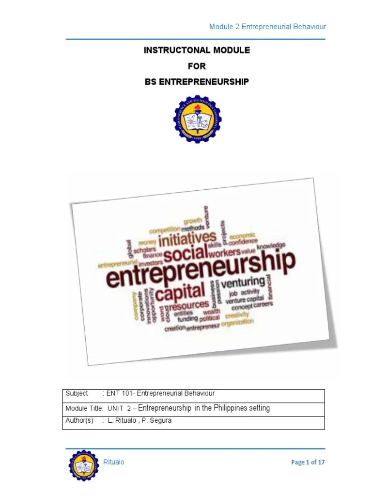 Module 2 Entrepreneurship In Philippine Setting | PDF ...
