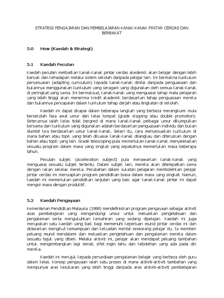 Strategi Pengajaran Dan Pembelajaran Kanak | PDF