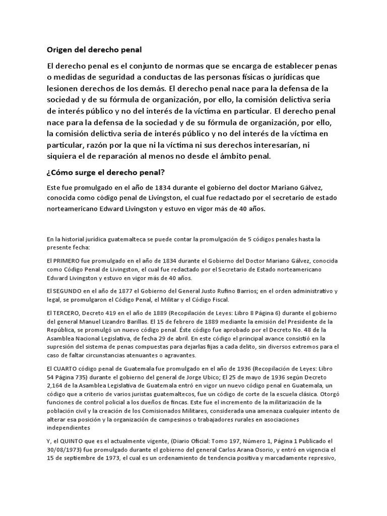 Derecho Penal1 | PDF | Derecho Penal | Guatemala