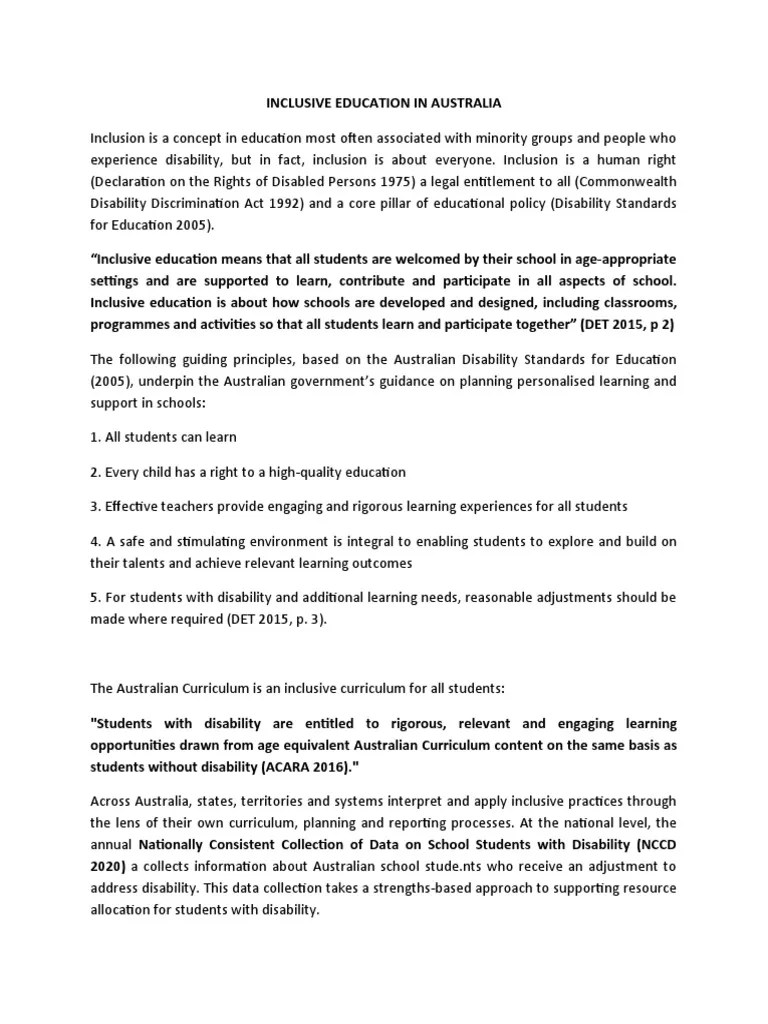 Inclusive Education | PDF