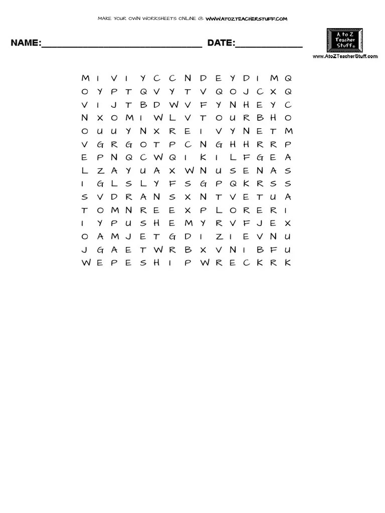Word Search Generator - Create Your Own Printable Word Find Worksheets ...