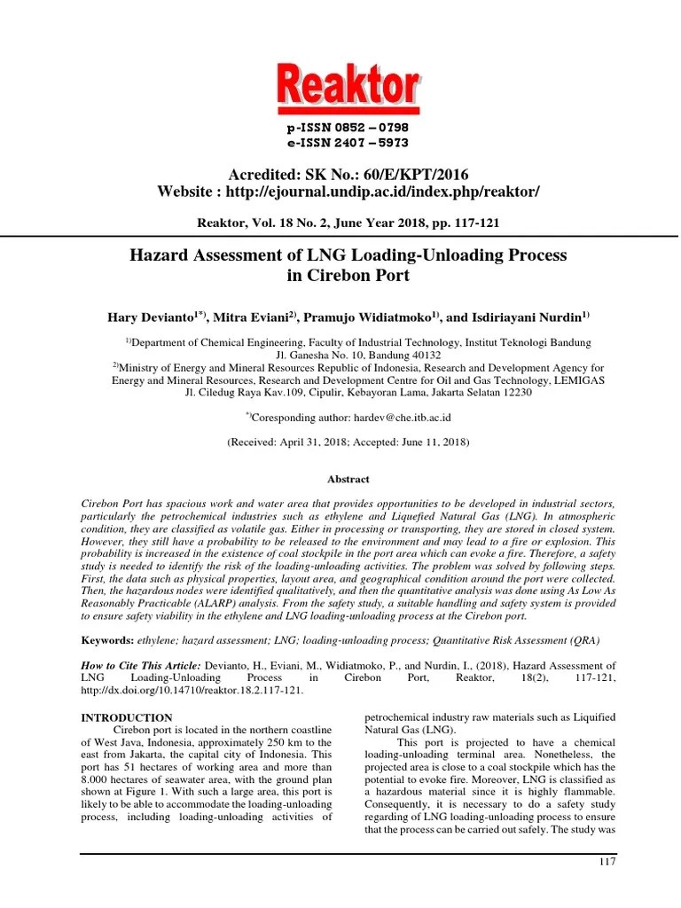 Hazard Assessment Of LNG Loading-Unloading Process PDF | PDF