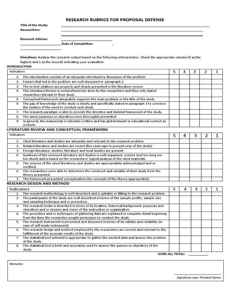 Research Proposal Oral Rubrics | PDF | Methodology | Scientific Method