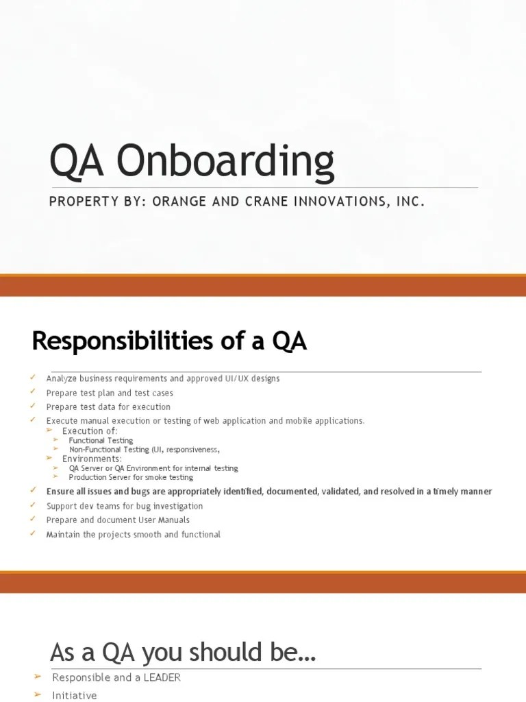 QA Onboarding | PDF | Mobile App | Software Testing
