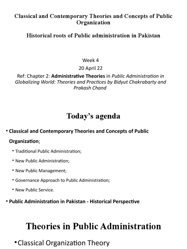 Classical And Contemporary Theories And Concepts Of Public Organization | PDF | Public ...
