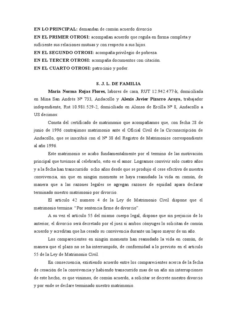 Acuerdo De Divorcio | PDF