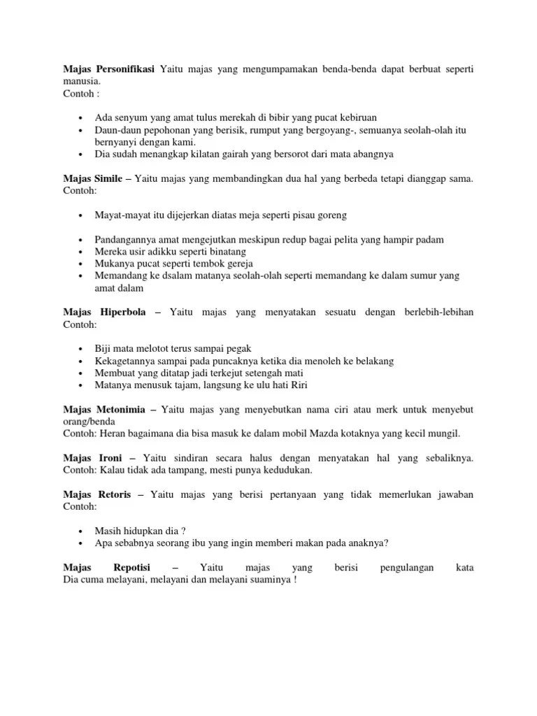 Kalimat Yang Menggunakan Majas Hiperbola Adalah