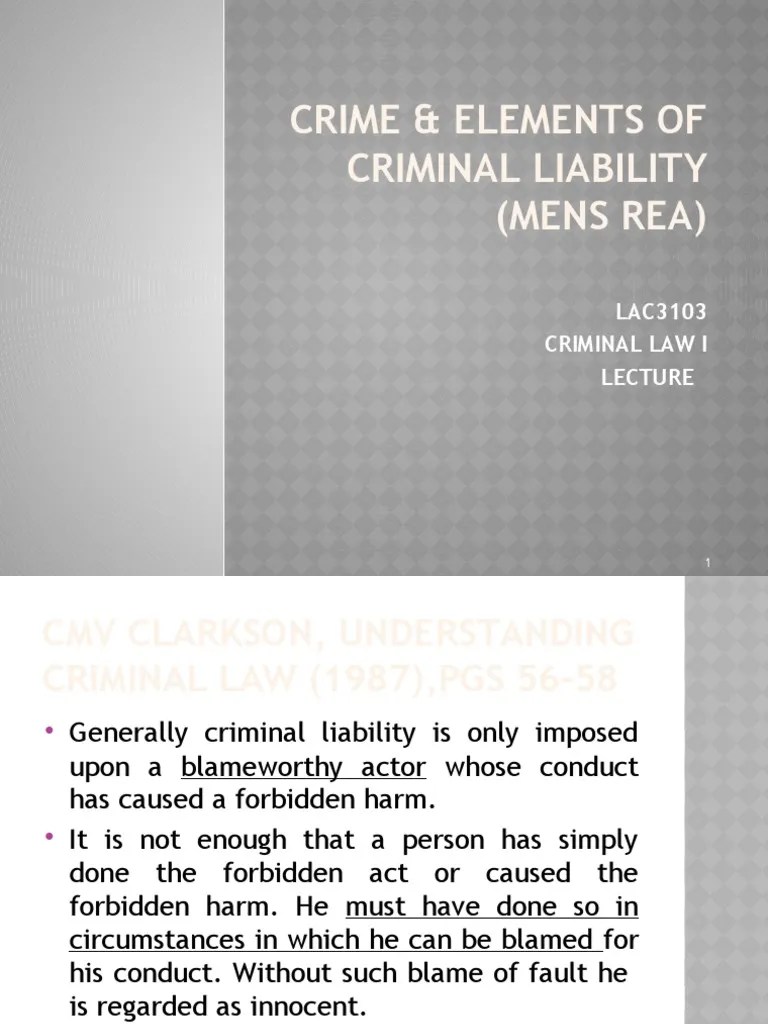 Mens Rea | PDF | Mens Rea | Criminal Law