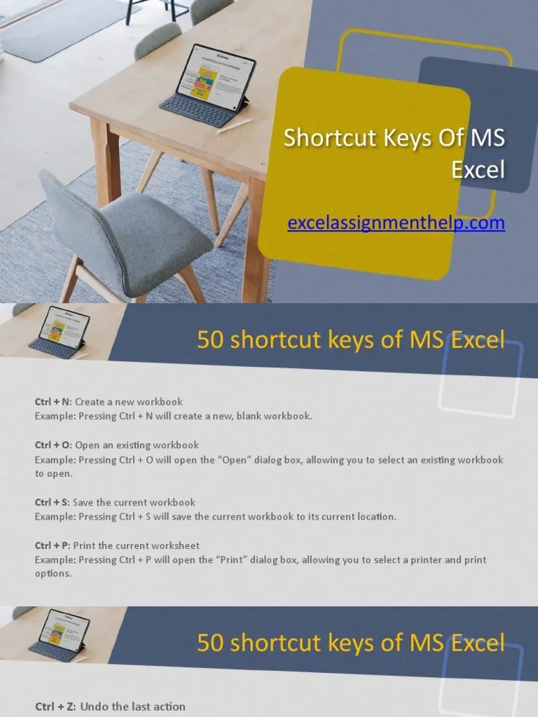 50 Shortcut Keys Of MS Excel | PDF | Microsoft Excel | Control Key
