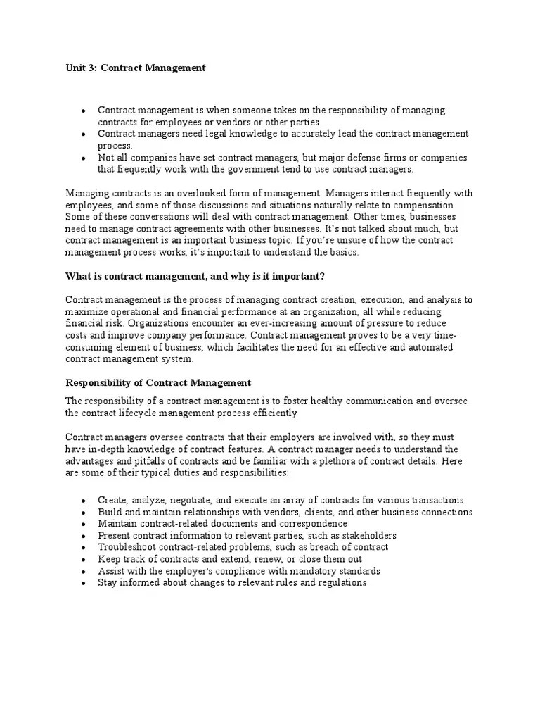 Unit 3 Contract Management 11 | PDF | Offer And Acceptance | Demand