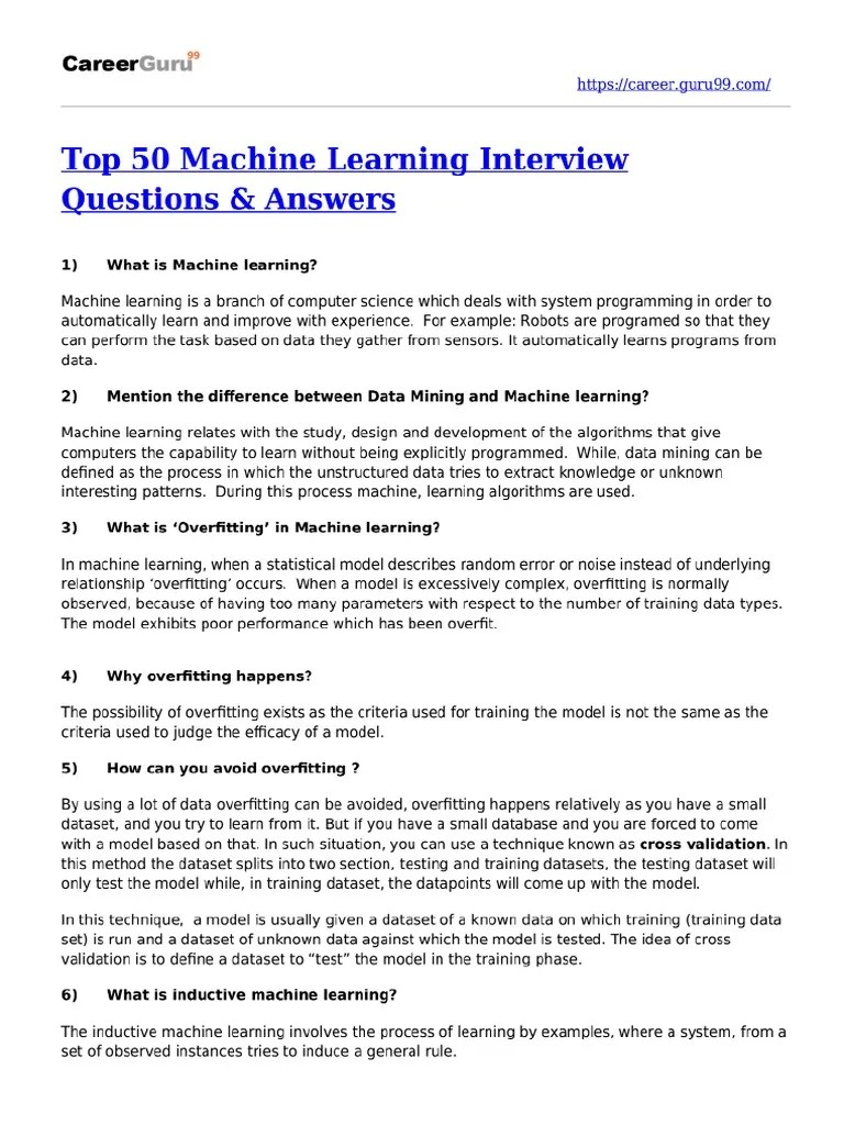 Machine Learning Questions | PDF