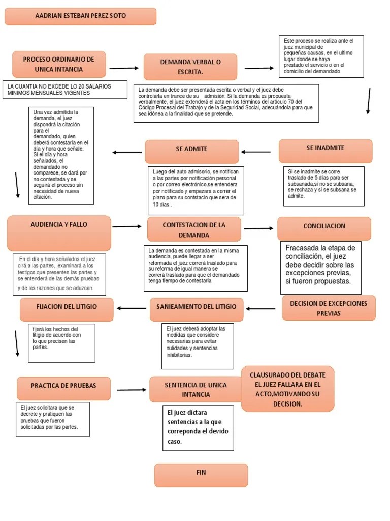 Flujo Grama Del Proceso Ordinario Laboral De Única Instancia | PDF | Demanda Judicial | Gobierno