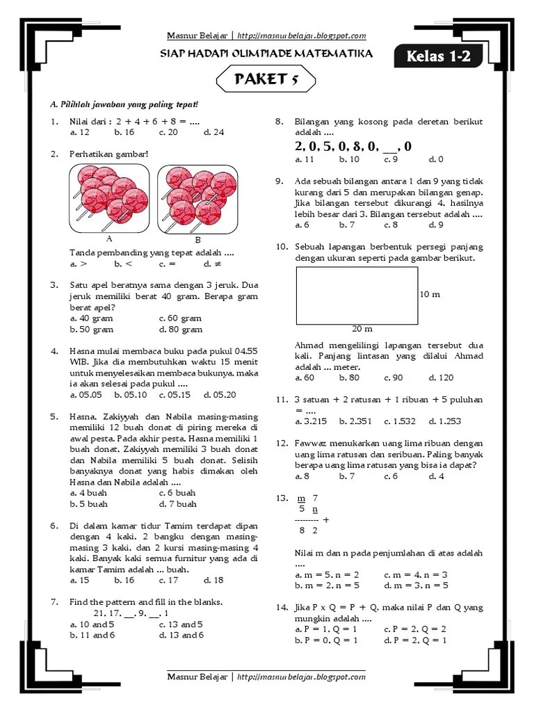 Siap Hadapi Olimpiade Matematika Kelas 1 | PDF
