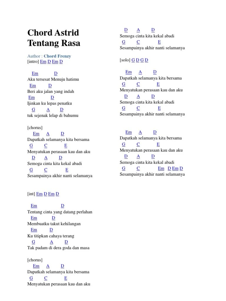 Chord Astrid Tentang Rasa | PDF