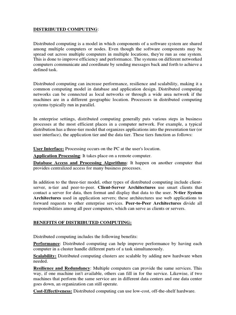 Introduction Of Distributed Computing | PDF | Peer To Peer | Cloud ...
