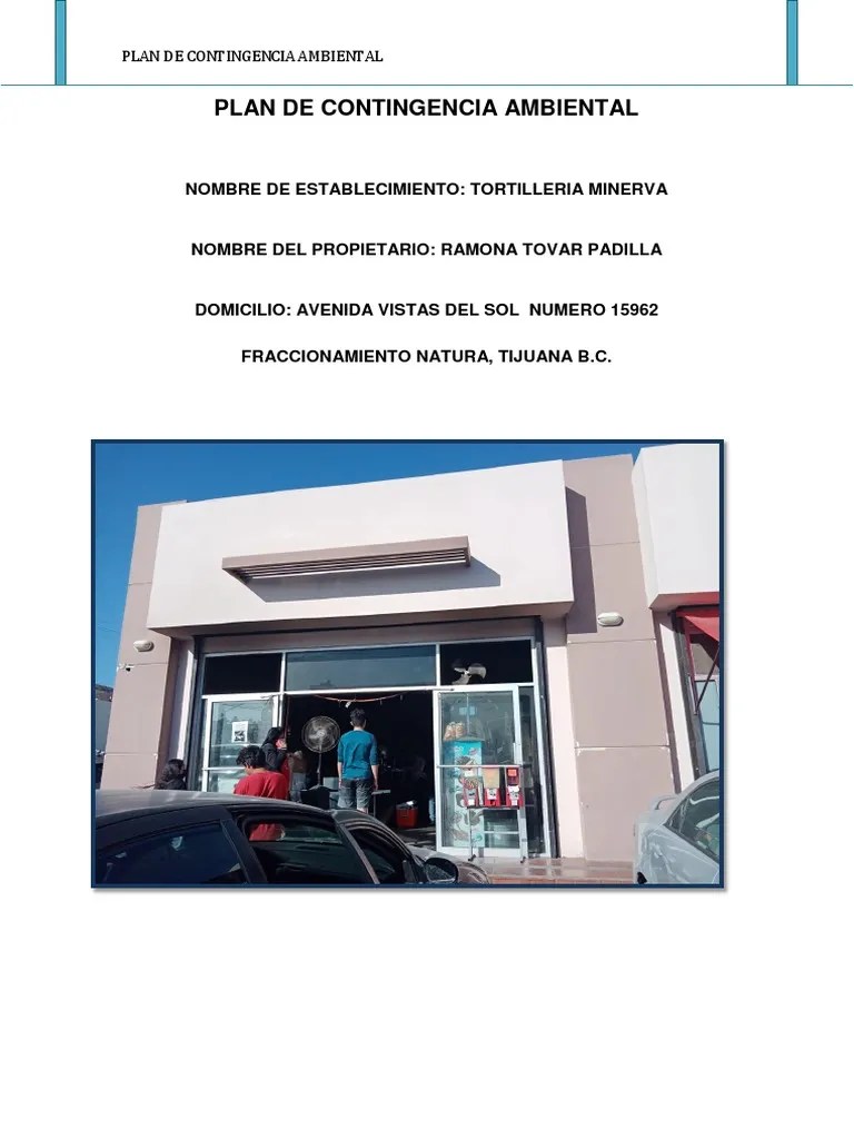 Plan De Contingencia Ambiental PDF | PDF | Residuos