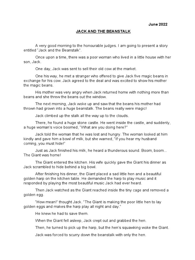 Jack And The Beanstalk: A Summary Of The Classic Fairy Tale About A Boy ...