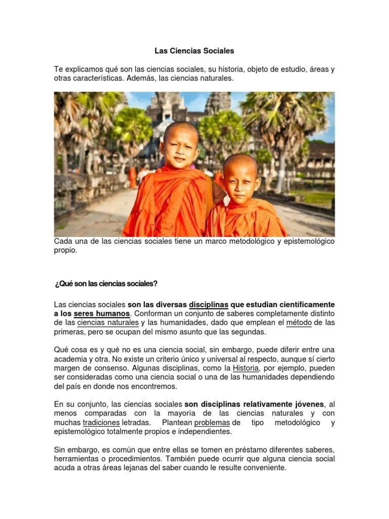 Las Ciencias Sociales PDF | PDF | Ciencias Sociales | Science
