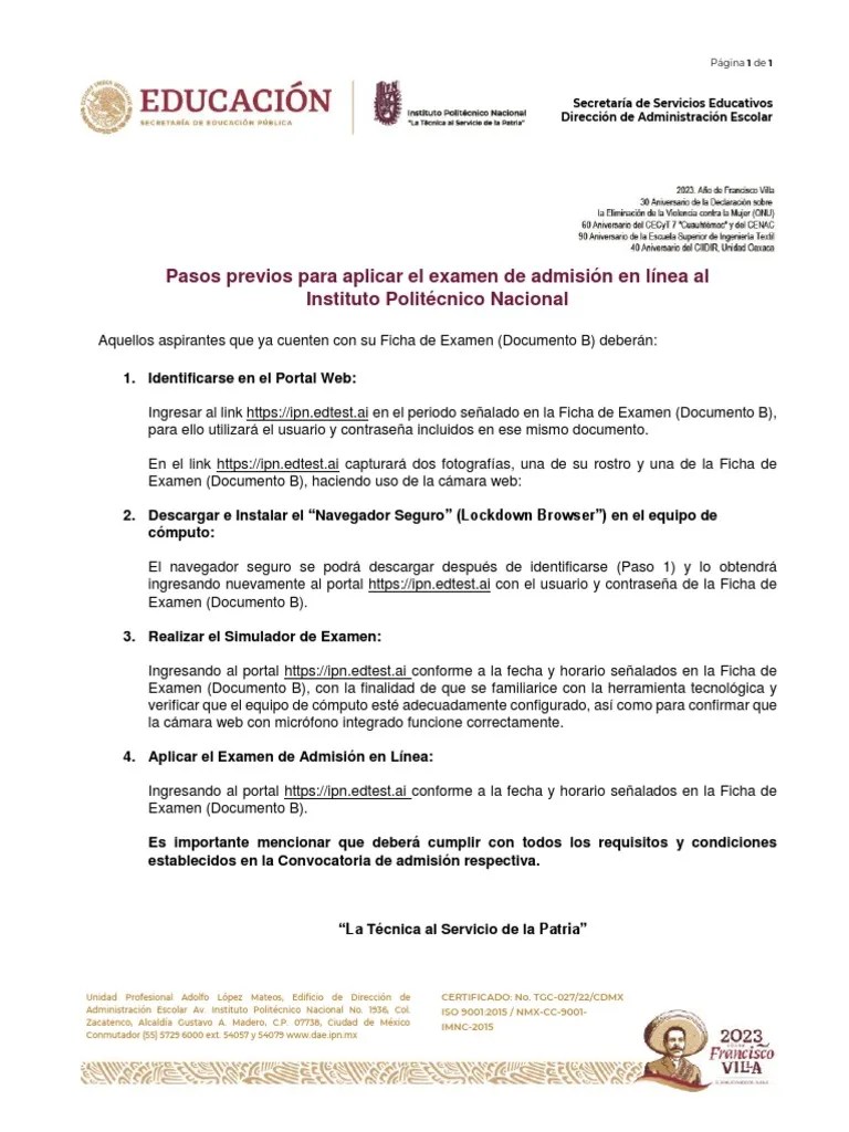 Pasos Previso Para Aplicar El Examen De Admisión PDF | PDF | Informática | Software