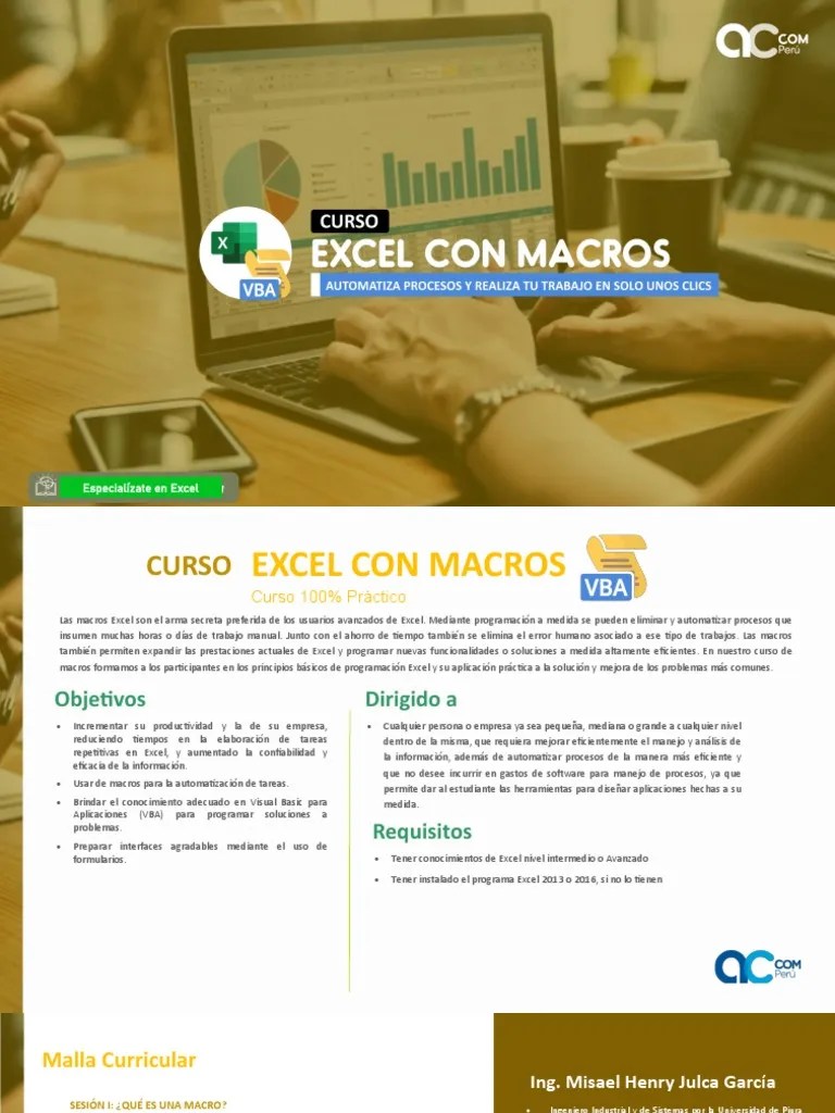 Excel Con Macros | PDF | Microsoft Excel | Macro (informática)