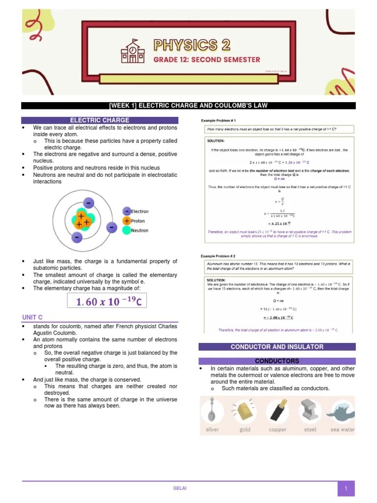 General Physics 2 | PDF | Potential Energy | Electric Charge