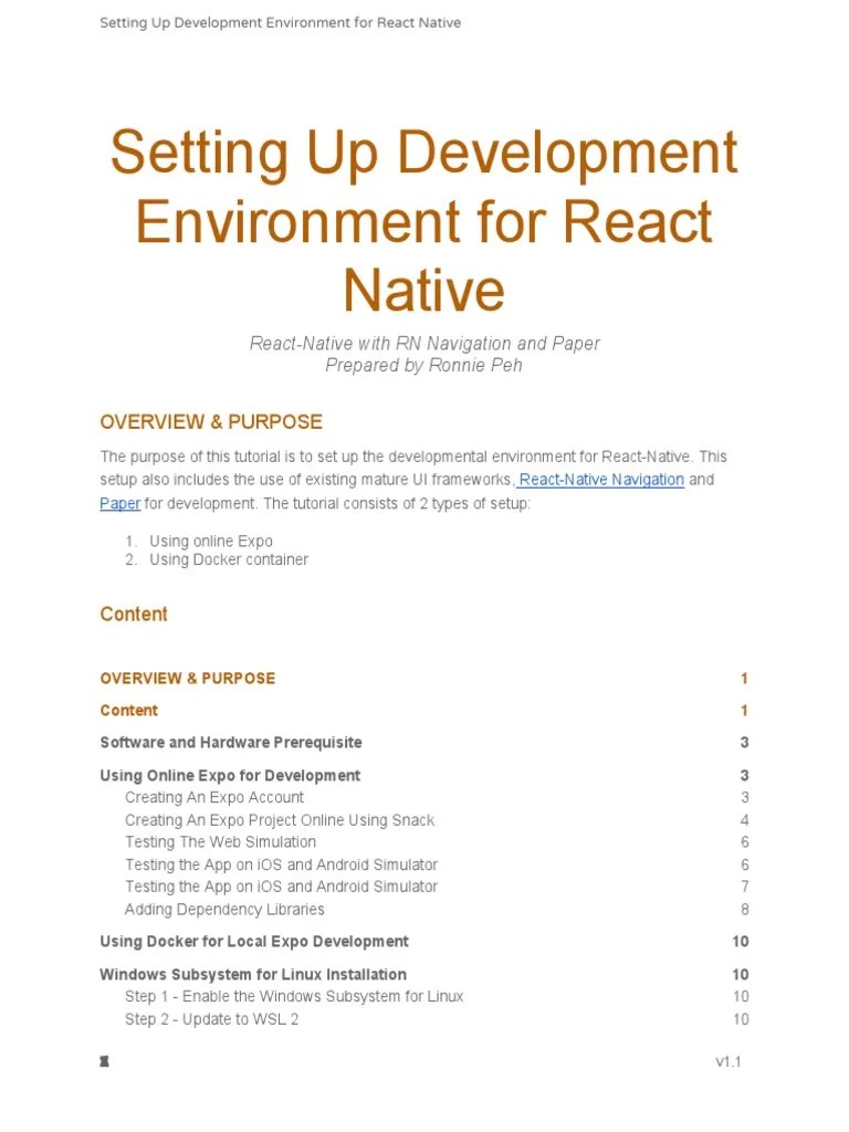 Setting Up Development Environment For React Native V1.1 | PDF | Ios | Mobile App