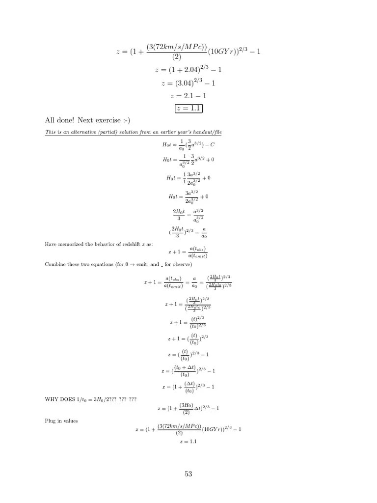 Introduction To General Relativity Solutions 56-60 PDF | PDF | Redshift ...