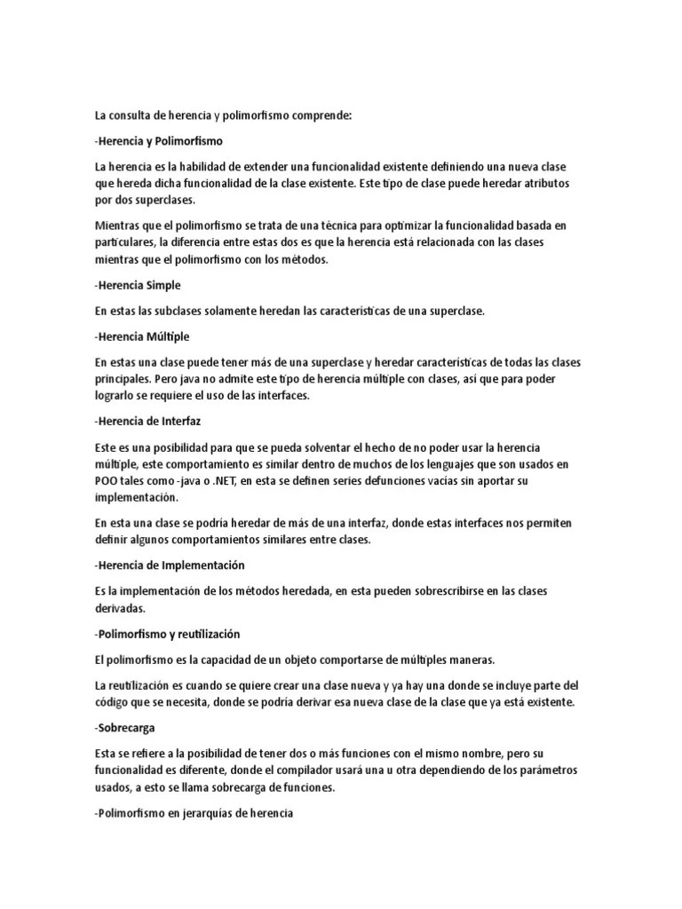 Herencia Y Poo | PDF | Herencia (Programación Orientada A Objetos ...