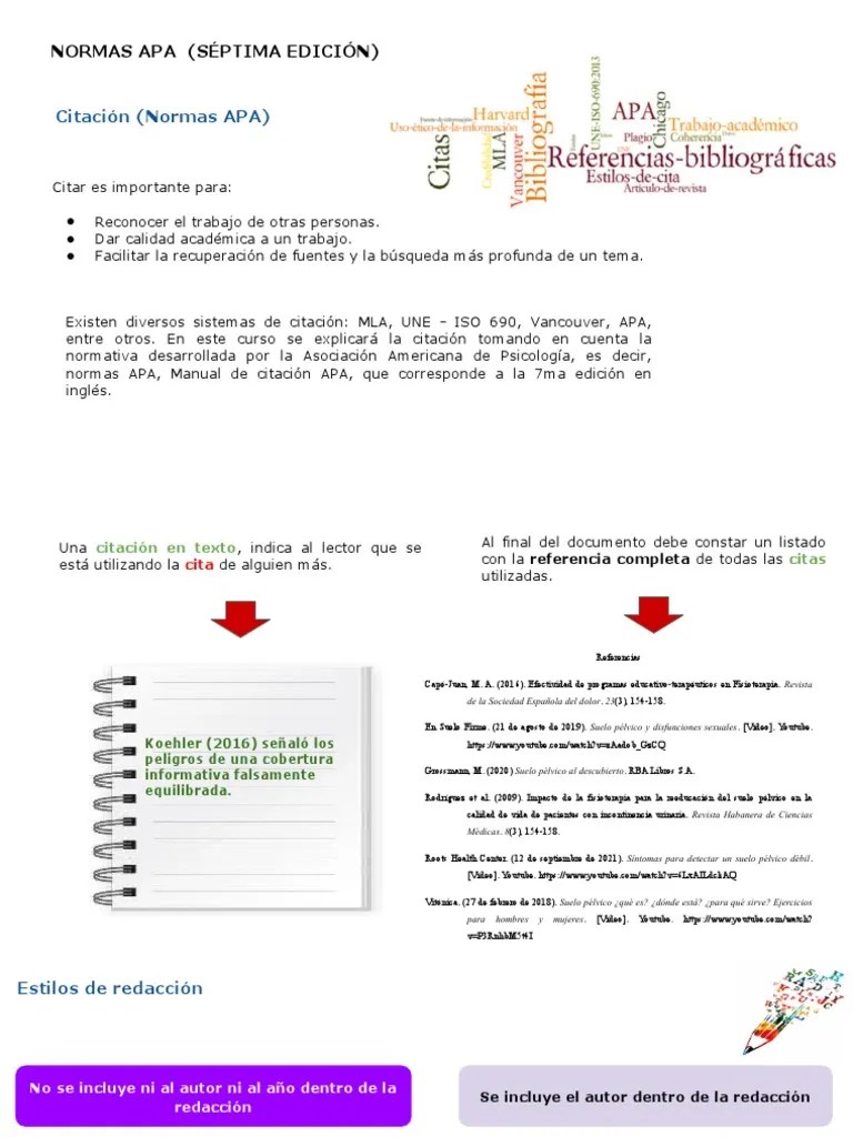 Normas APA 7ma Edición - Citación Y Referencias | PDF