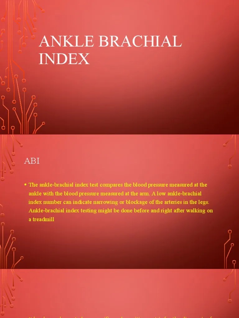 Ankle Brachial Index | PDF