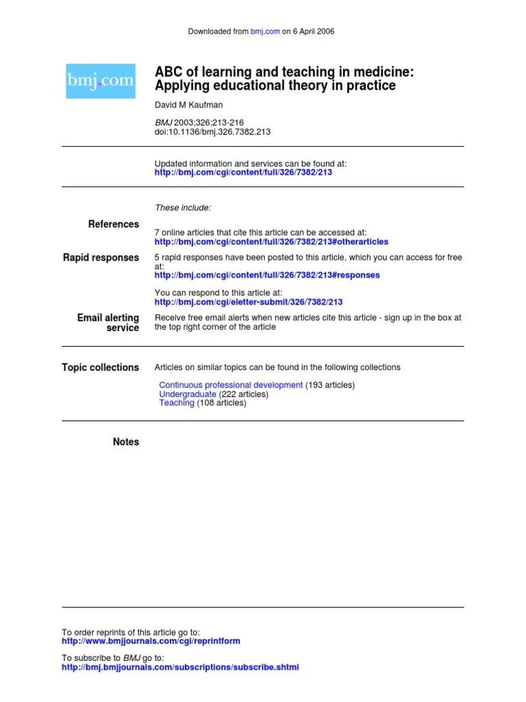 Educational Theory | PDF | Learning | Reflective Practice