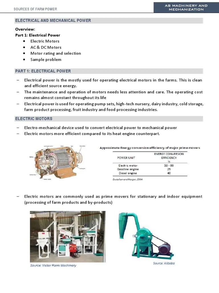 Mech Electrical Power | PDF | Electric Motor | Engines