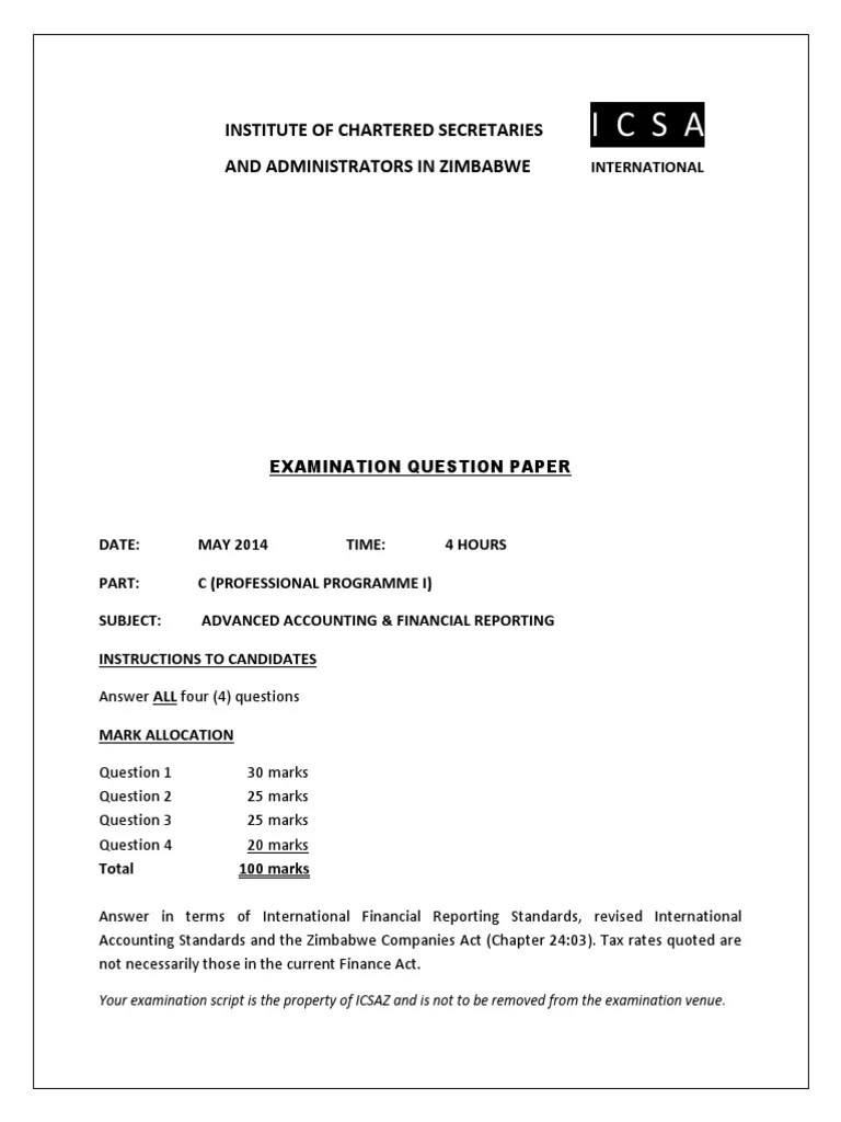 Advanced Accounting May 2014 | PDF | Revenue | Depreciation